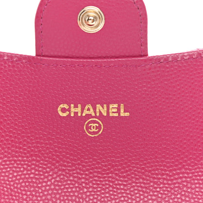 Chanel Caviar Quilted Flap Card Holder Wallet Fuchsia 6 of 9