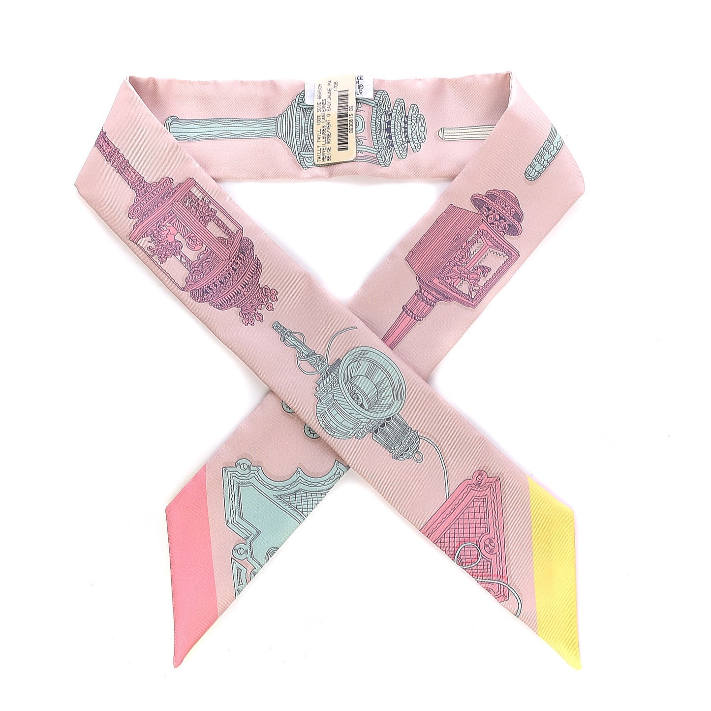 Silk Merveilleuses Lanternes Twilly Beige Rose Vert De Eau Jaune