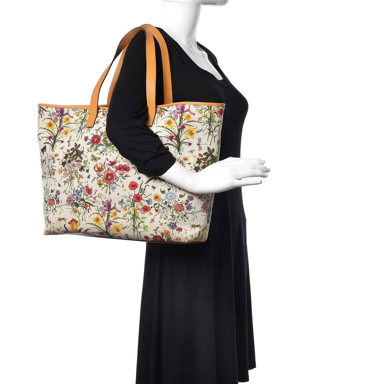 Gucci Canvas Large Floral Flora Joy Tote Yellow 2 of 21