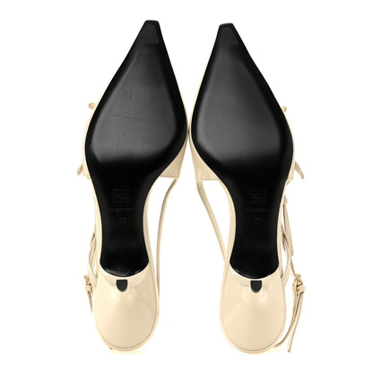 Miu Miu Vernice Buckle 55mm Slingback Pumps 39 White 6 of 8