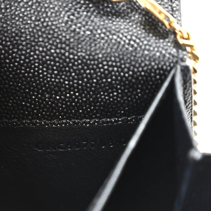 Saint Laurent Grain de Poudre Uptown Chain Wallet Black 6 of 10
