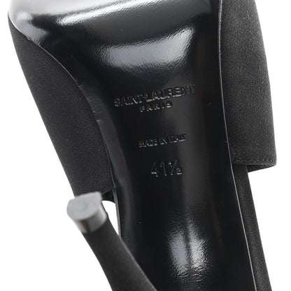 Saint Laurent Crepe De Chine Crystal Bow Slingback Pumps 41.5 Black 7 of 10