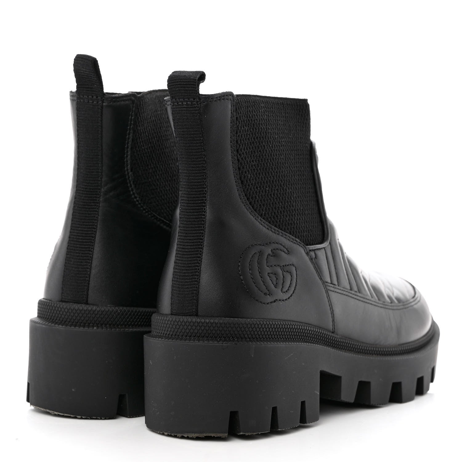 Gucci Calfskin Nappa Matelasse Frances Chelsea Boots 36.5 Black 4 of 7