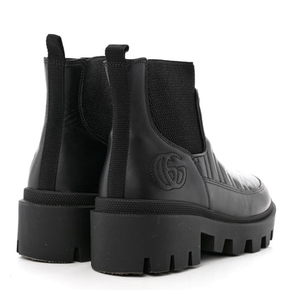 Gucci Calfskin Nappa Matelasse Frances Chelsea Boots 36.5 Black 4 of 7