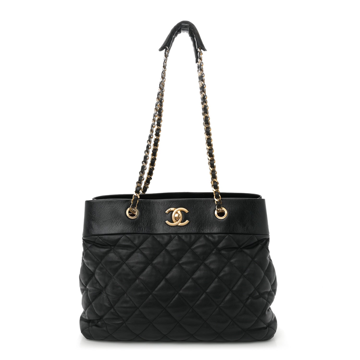 Chanel Calfskin Quilted Large Soft Elegance Tote Black 1 of 11