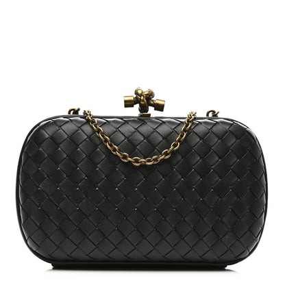 Bottega Veneta Nappa Intrecciato Chain Knot Clutch Black 1 of 9