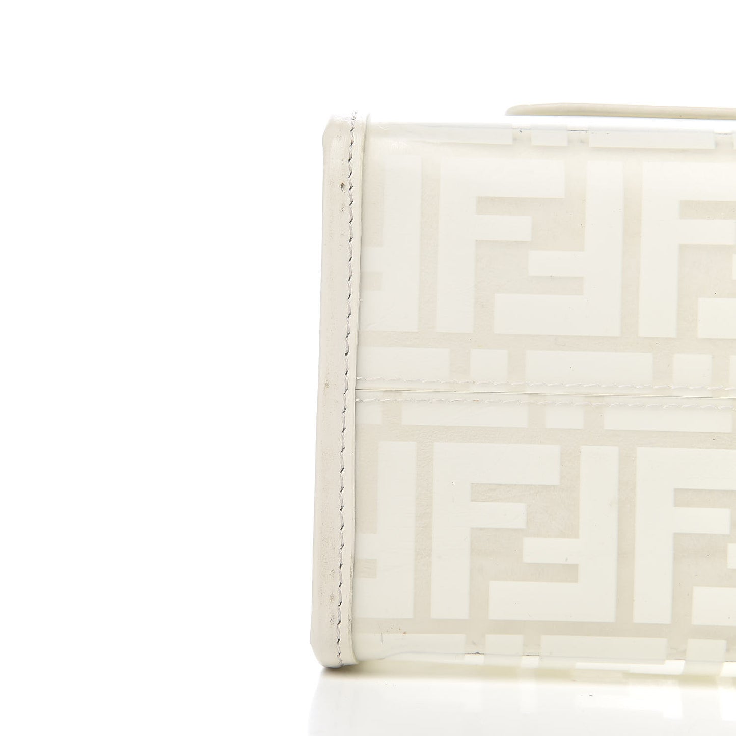 TPU FF Vitello Century Plexiglass Small Runaway Shopper Tote White