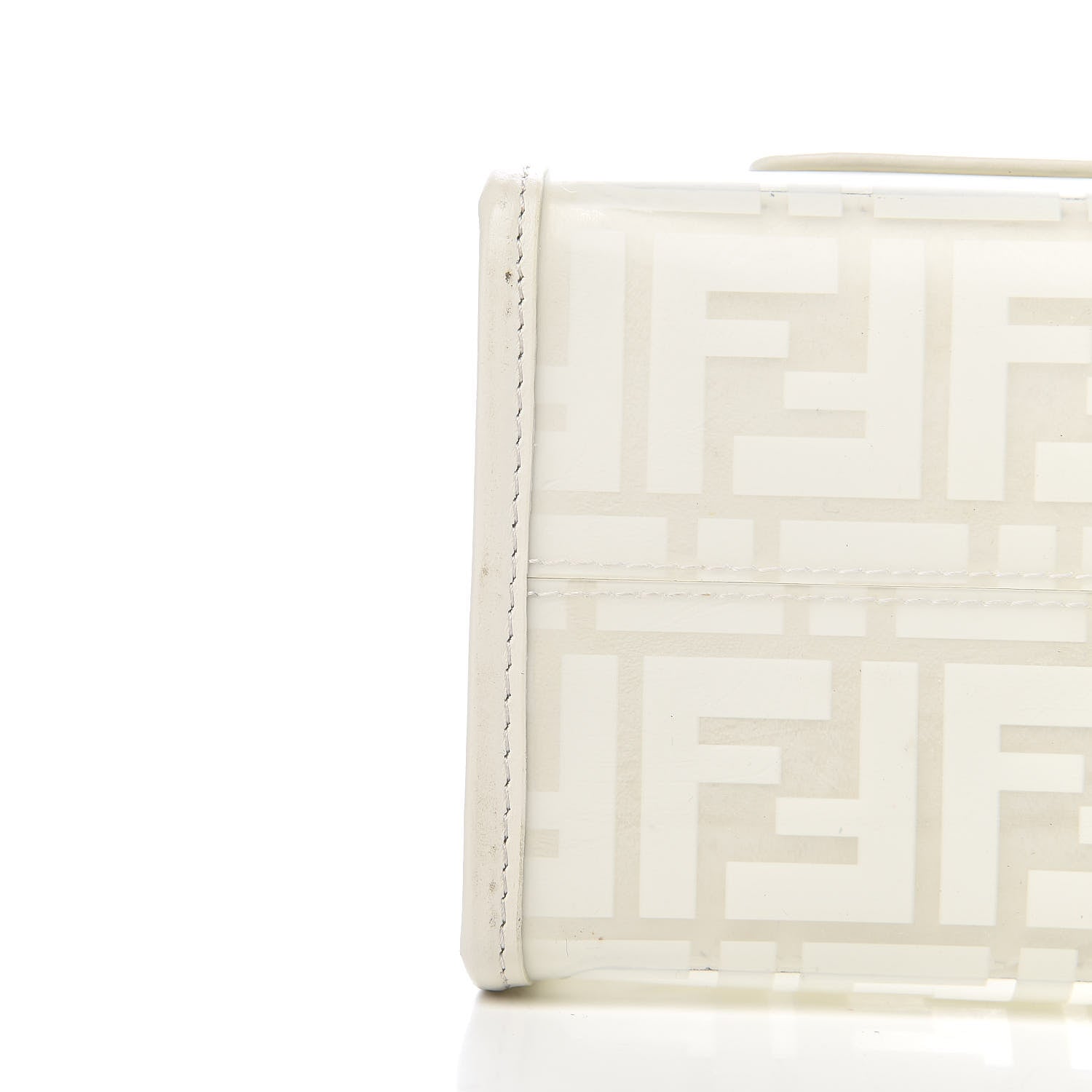 Fendi TPU FF Vitello Century Plexiglass Small Runaway Shopper Tote White 11 of 12