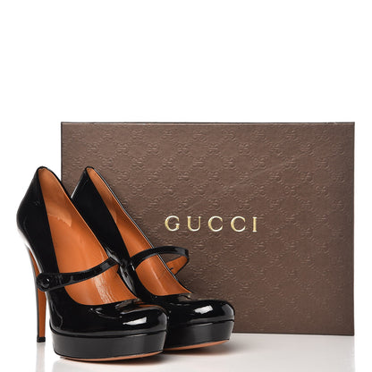 Gucci Vernice Crystal Betty Mary Jane Platform Pumps 38.5 Black 10 of 10