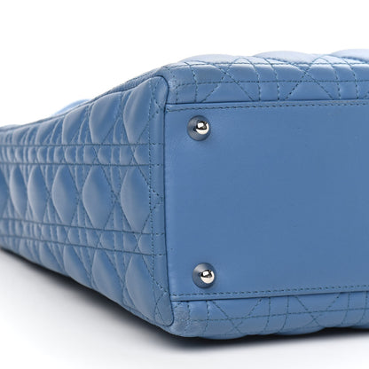 Christian Dior Lambskin Cannage Large Lady Dior Denim 8 of 11