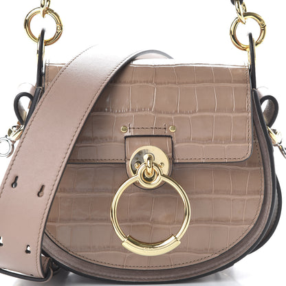 Chloe Calfskin Crocodile Embossed Small Tess Bag Woodrose 10 of 10