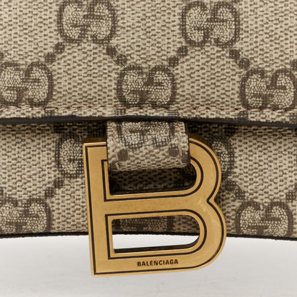 Balenciaga X GUCCI GG Supreme Monogram Medium Hourglass Top Handle Bag Beige Ebony 8 of 11