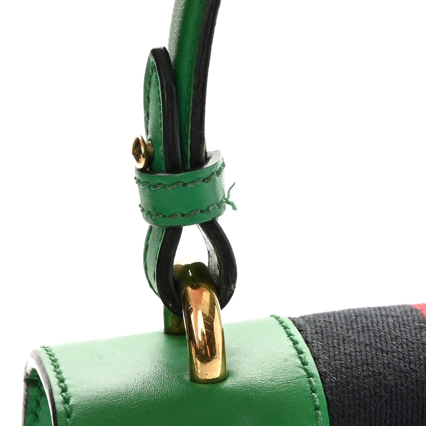 Vitello Fontanella Web Mini Sylvie Top Handle Bag Synthetic Green Garden