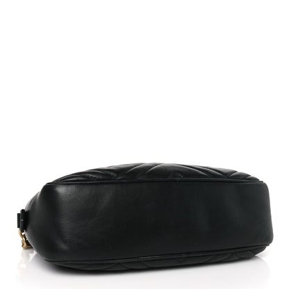 Gucci Calfskin Matelasse Small GG Marmont Chain Shoulder Bag Black 4 of 9