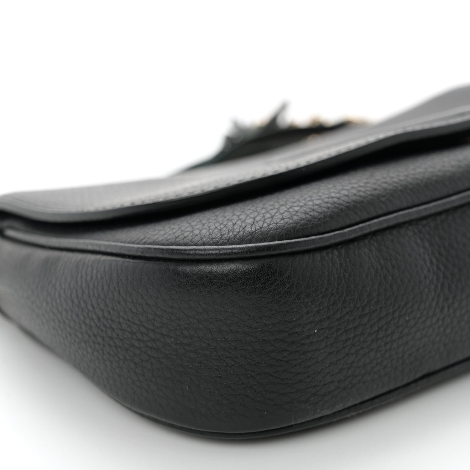 Gucci Pebbled Calfskin Medium Soho Flap Crossbody Black 9 of 10