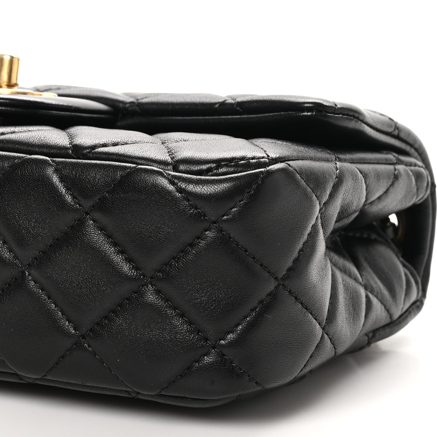 Chanel Lambskin Quilted Mini Rectangular Pearl Crush Flap Black 10 of 10