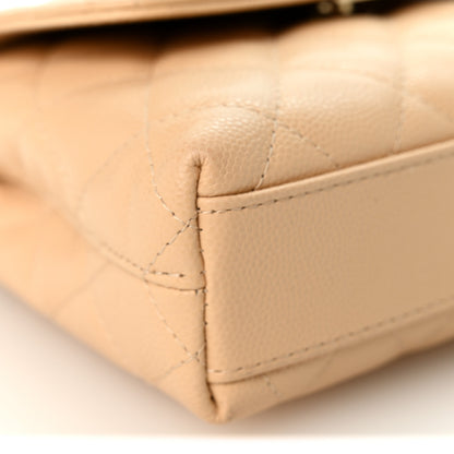 Chanel Caviar Quilted Coco Handle Clutch With Chain Beige 9 of 10