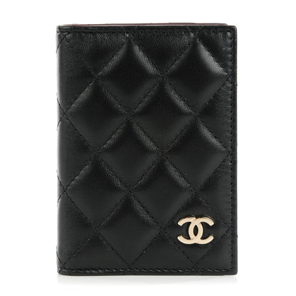 Chanel Lambskin Quilted Card Holder Wallet Black 1 of 7