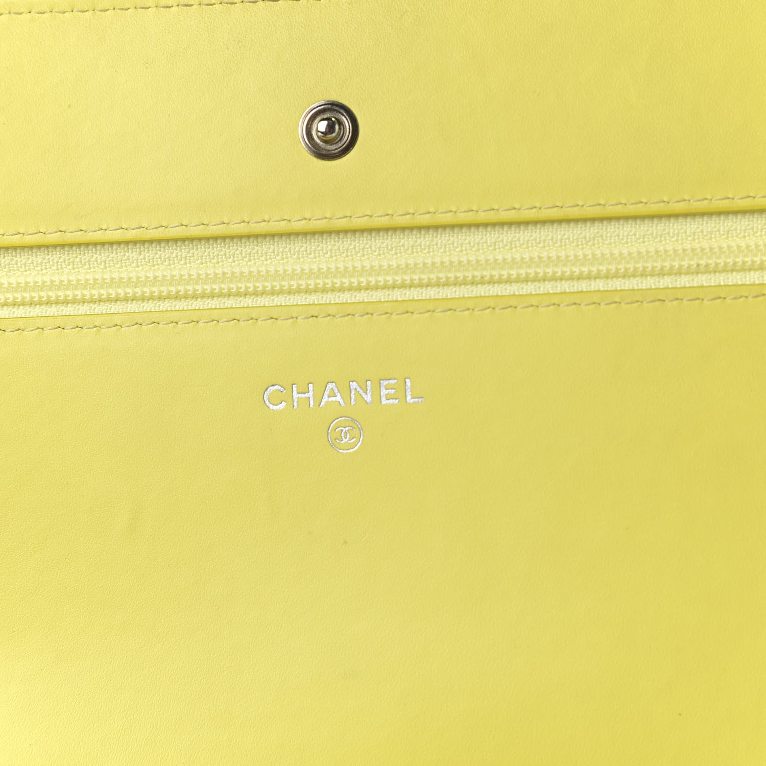 Chanel Patent Quilted Chevron Diamond CC Wallet On Chain WOC 10 of 13