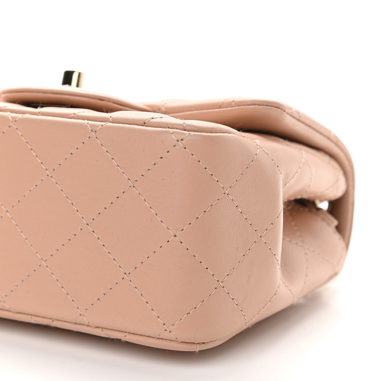 Chanel Lambskin Quilted Mini Square Flap Beige 9 of 9