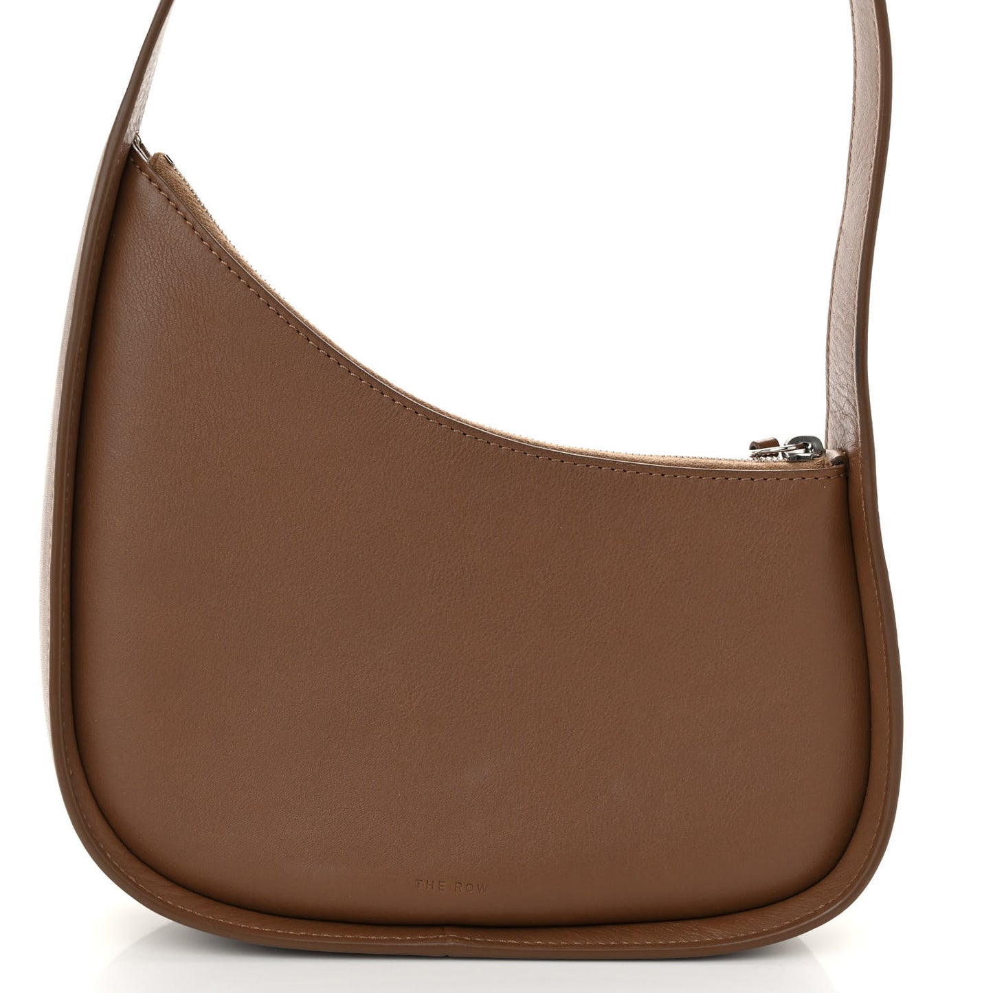 Smooth Calfskin Half Moon Shoulder Bag Chestnut