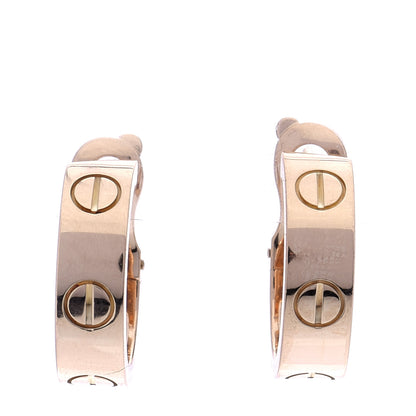 Cartier 18K Yellow Gold 5.5mm LOVE French Clip Hoop Earrings 1 of 6