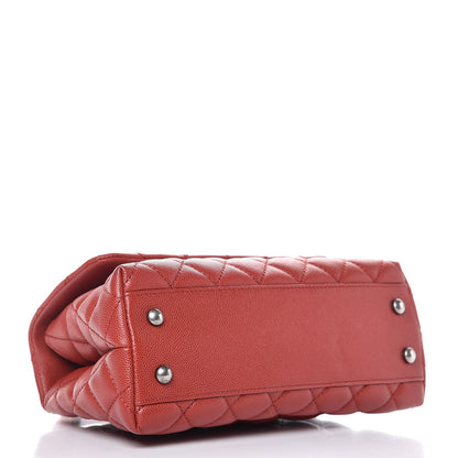 Chanel Caviar Quilted Mini Coco Handle Flap Red 4 of 8