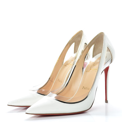 Christian Louboutin Patent Vinyl Cosmo 554 100 Pumps 38.5 Snow 3 of 8