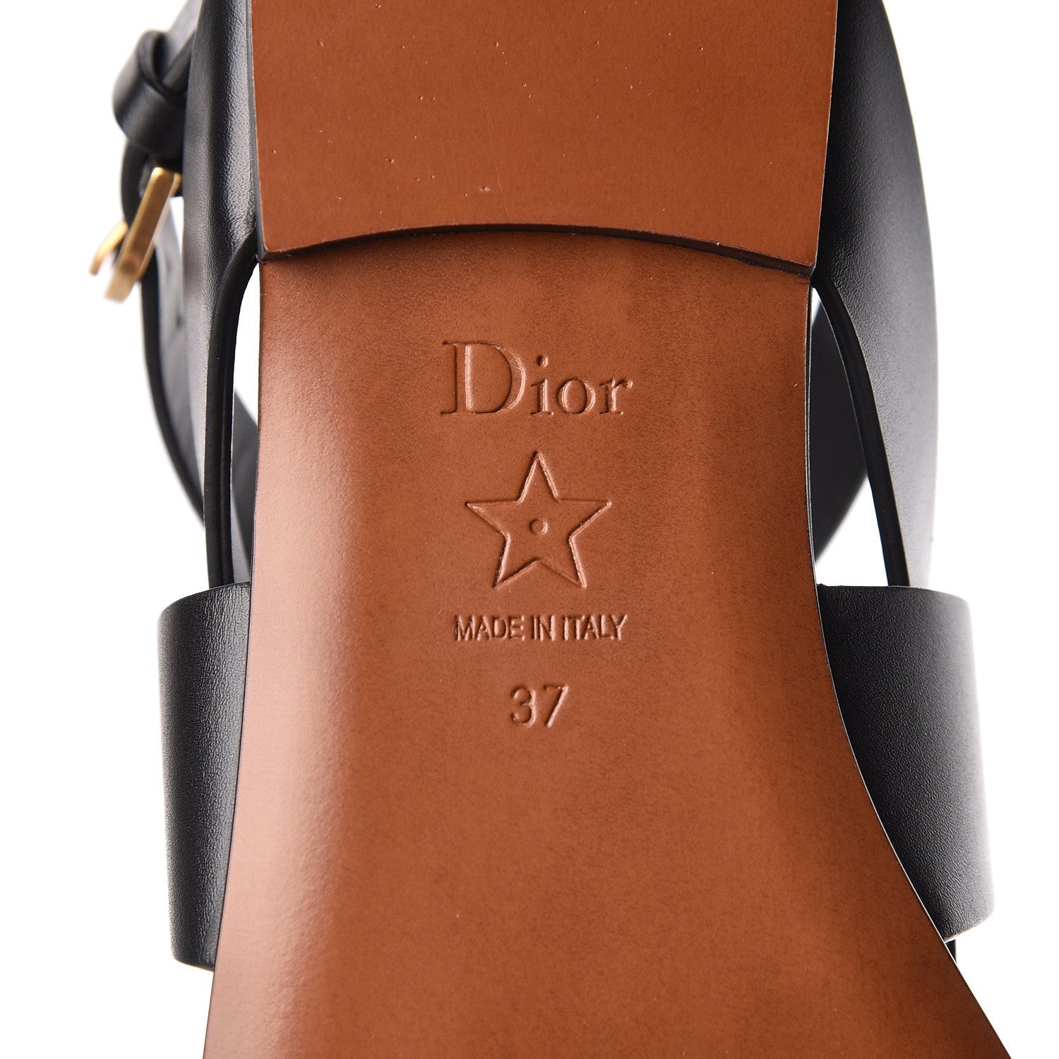 Christian Dior Calfskin Up Thong Sandal 37 Black 6 of 9