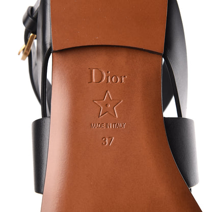 Christian Dior Calfskin Up Thong Sandal 37 Black 6 of 9