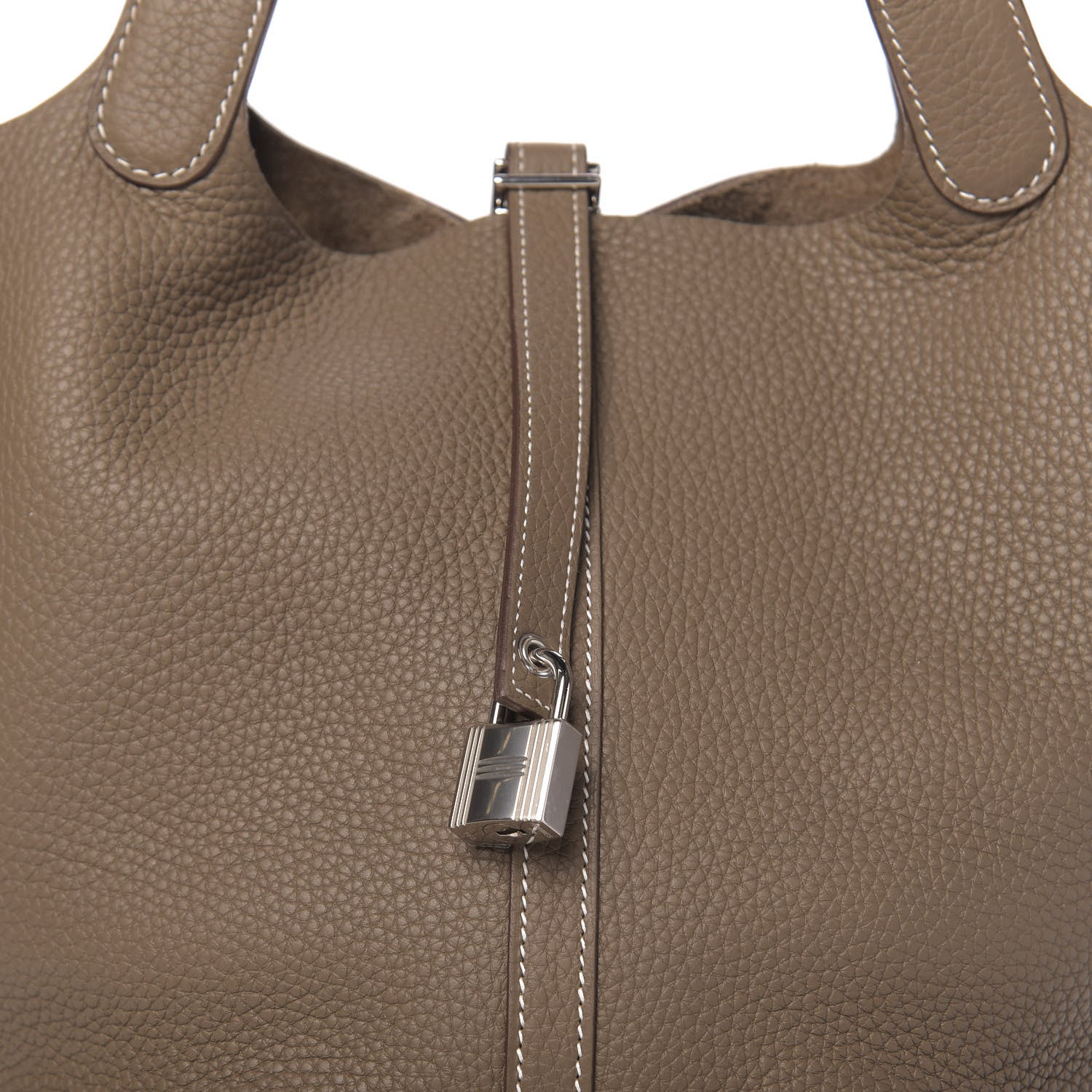 Hermes Taurillon Clemence Picotin Lock 22 MM Etoupe 10 of 11