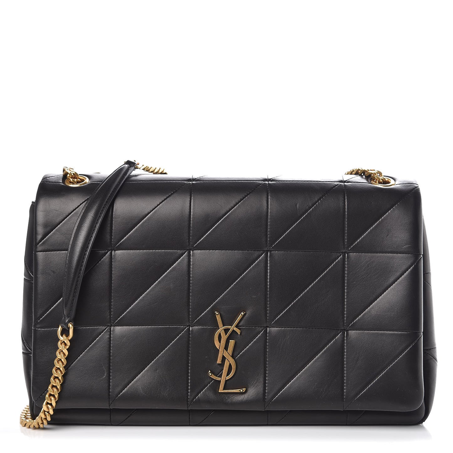 Lambskin Patchwork Monogram Large Jamie Black