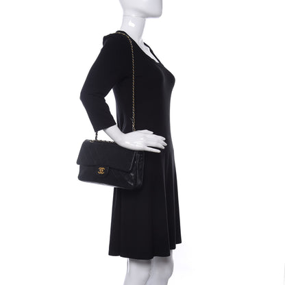 Chanel Lambskin Quilted Medium Double Flap Black 2 of 10