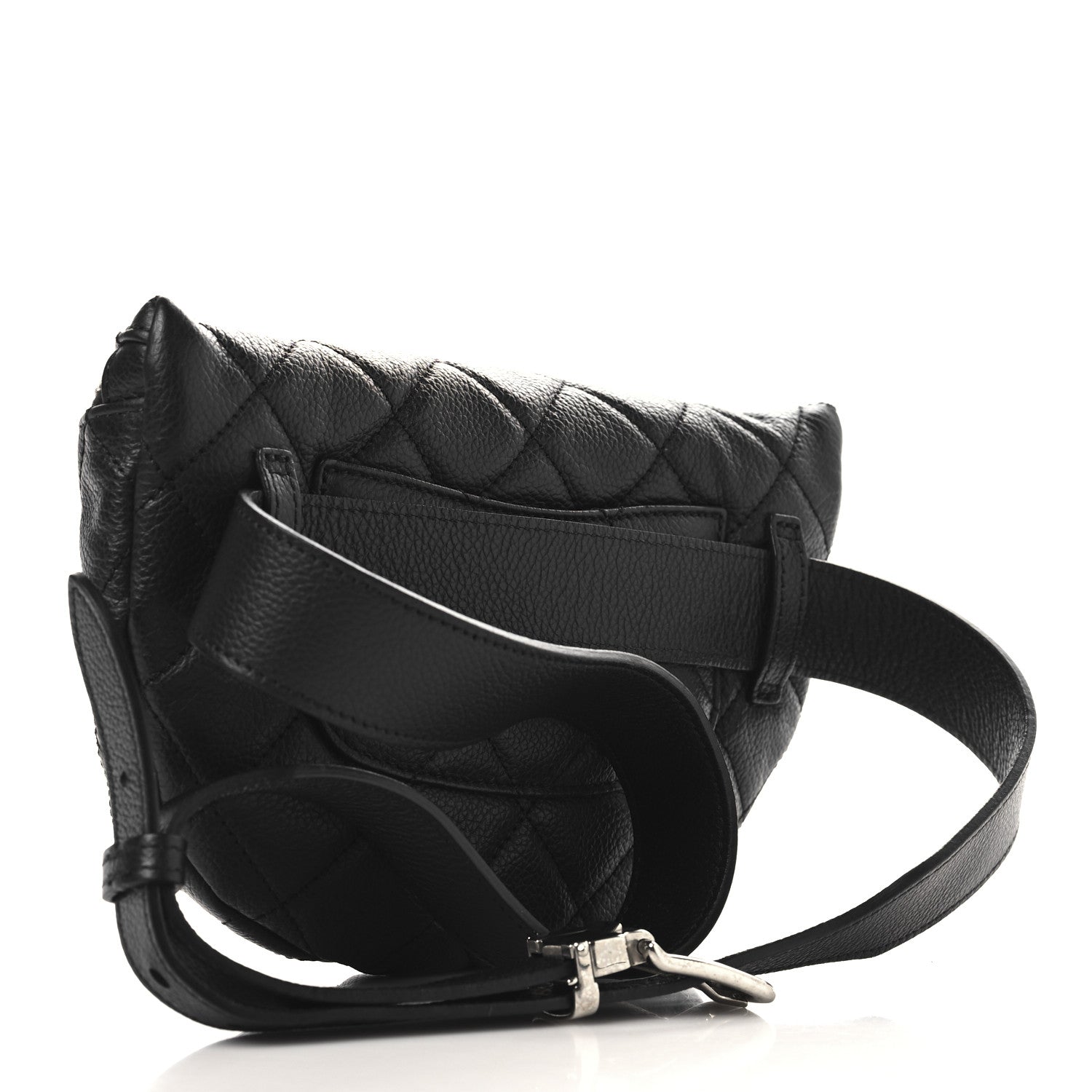 Chanel Grained Calfskin Quilted Waist Belt Bag Black 2 of 9
