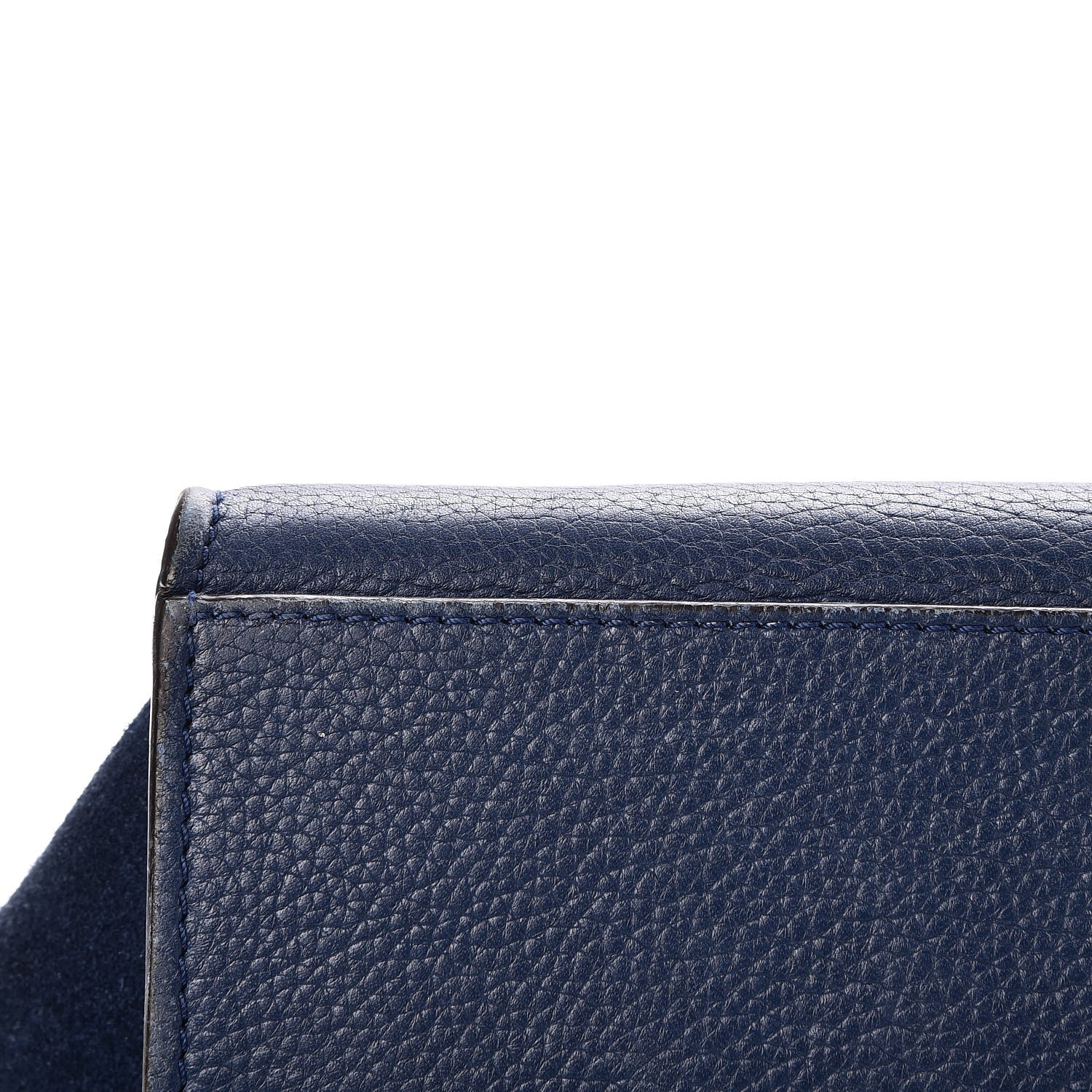 Celine Drummed Calfskin Suede Medium Trapeze Navy 11 of 11