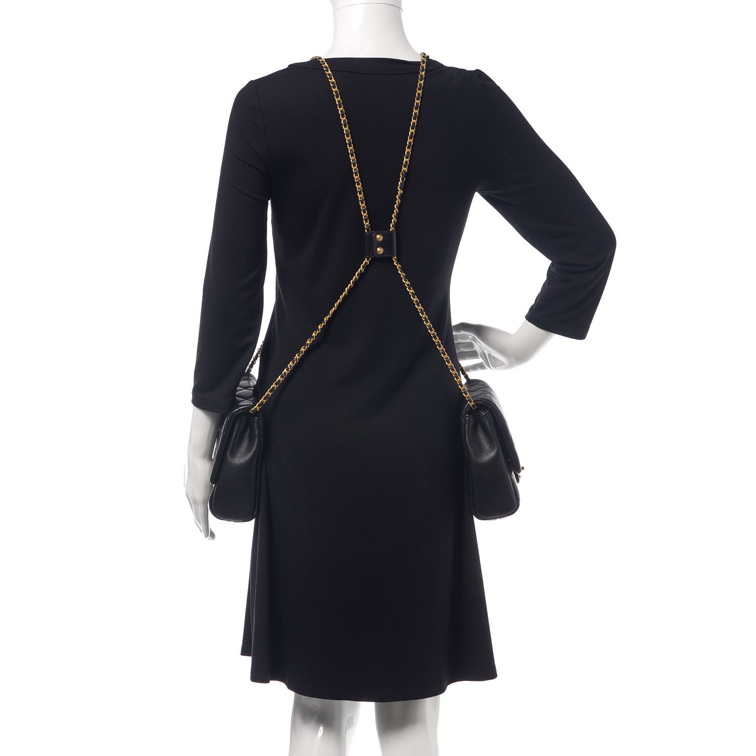 Chanel Lambskin Quilted Side Packs Black 2 of 17