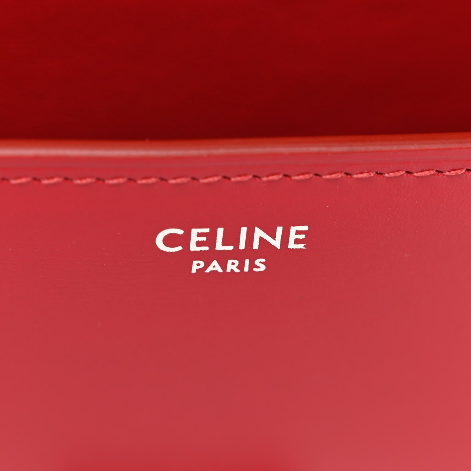 Celine Box Calfskin Medium Classic Box Flap Bag Red 6 of 10