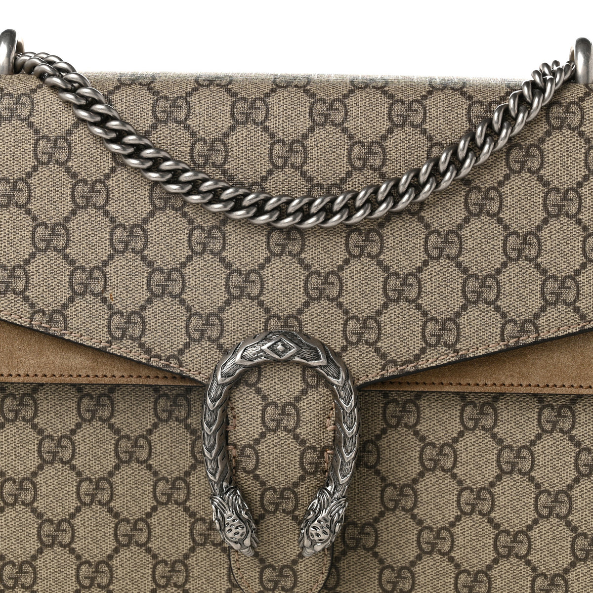 GG Supreme Monogram Medium Dionysus Shoulder Bag Taupe