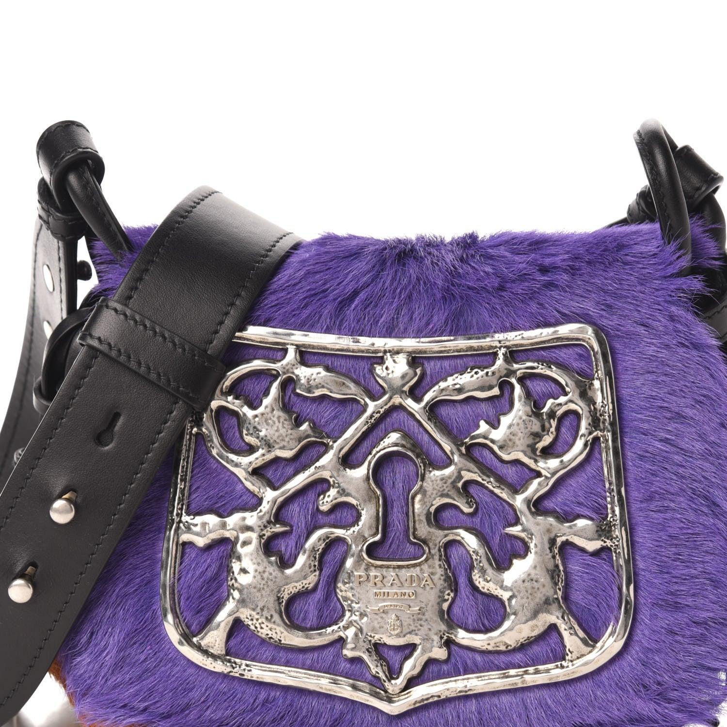 Prada Calf Hair Velluto Corsaire Antic Crossbody Bag Giacinto Black 9 of 9