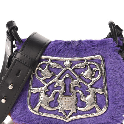 Prada Calf Hair Velluto Corsaire Antic Crossbody Bag Giacinto Black 9 of 9