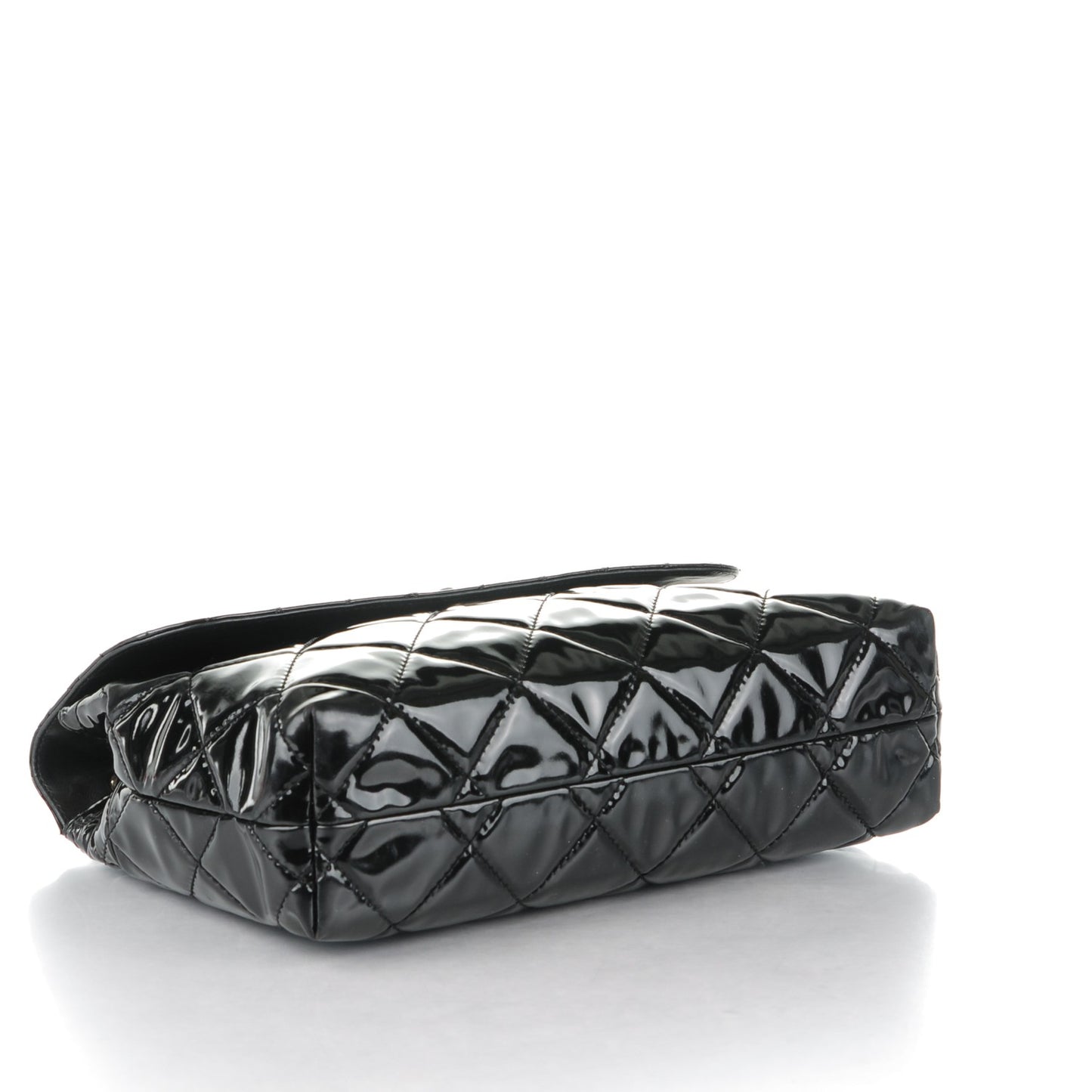 Vinyl Quilted In the Business Flap Bag Black