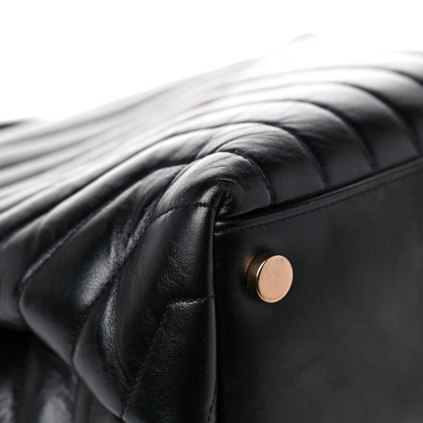 Calfskin Y Quilted Monogram Large Loulou Chain Satchel Black
