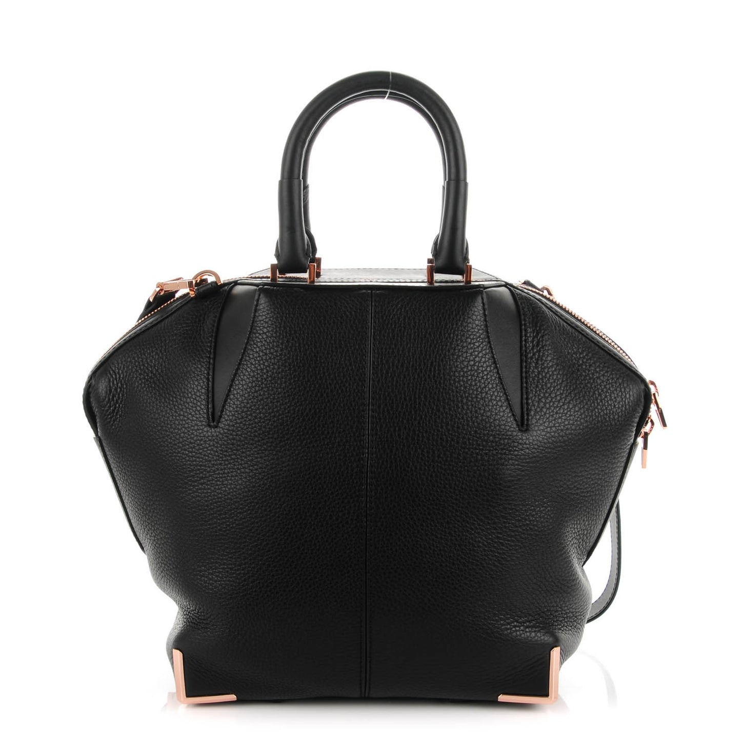 Pebbled Calfskin Small Emile Soft Black Rose Gold Hardware