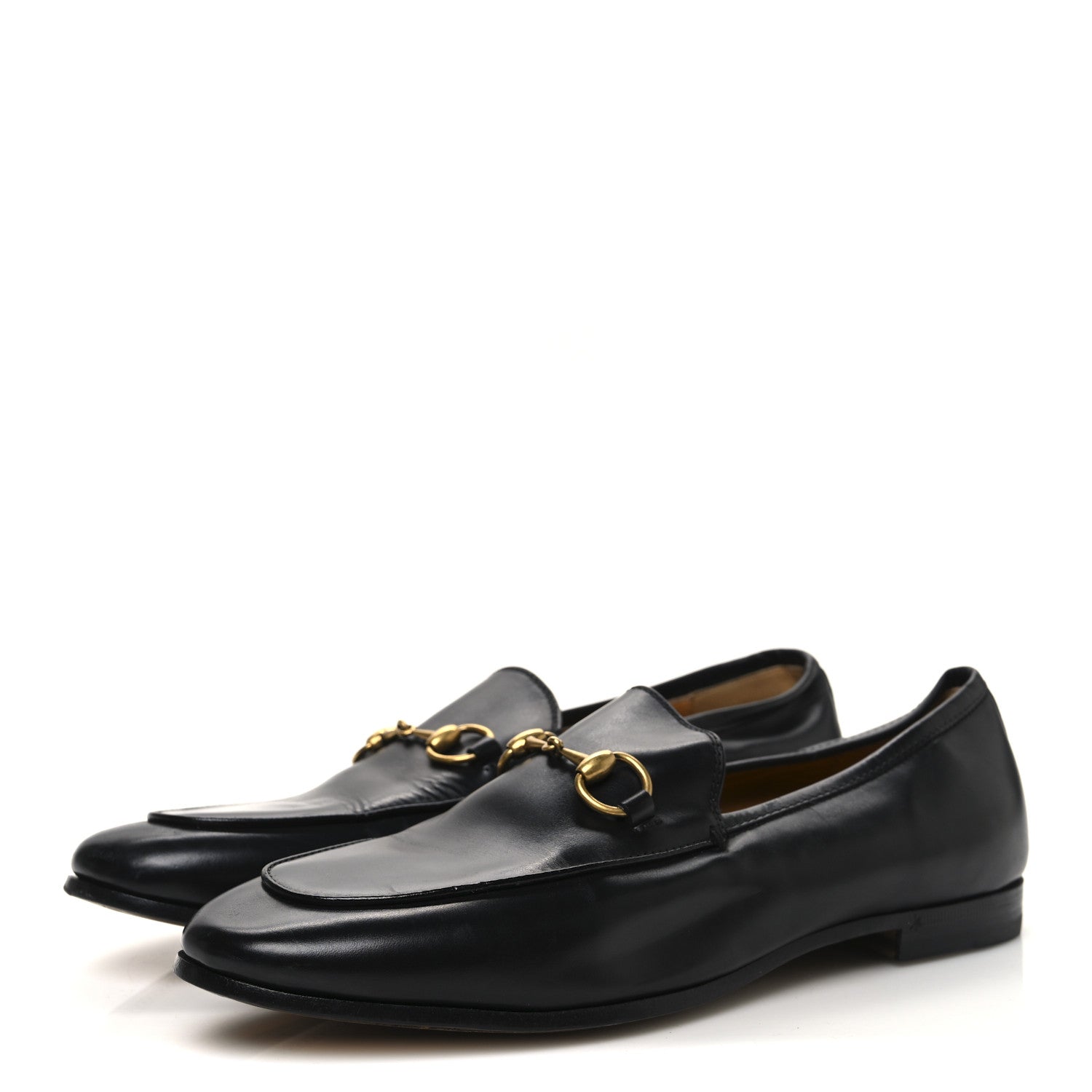 Gucci Calfskin Womens Jordaan Loafers 37.5 Black 4 of 11
