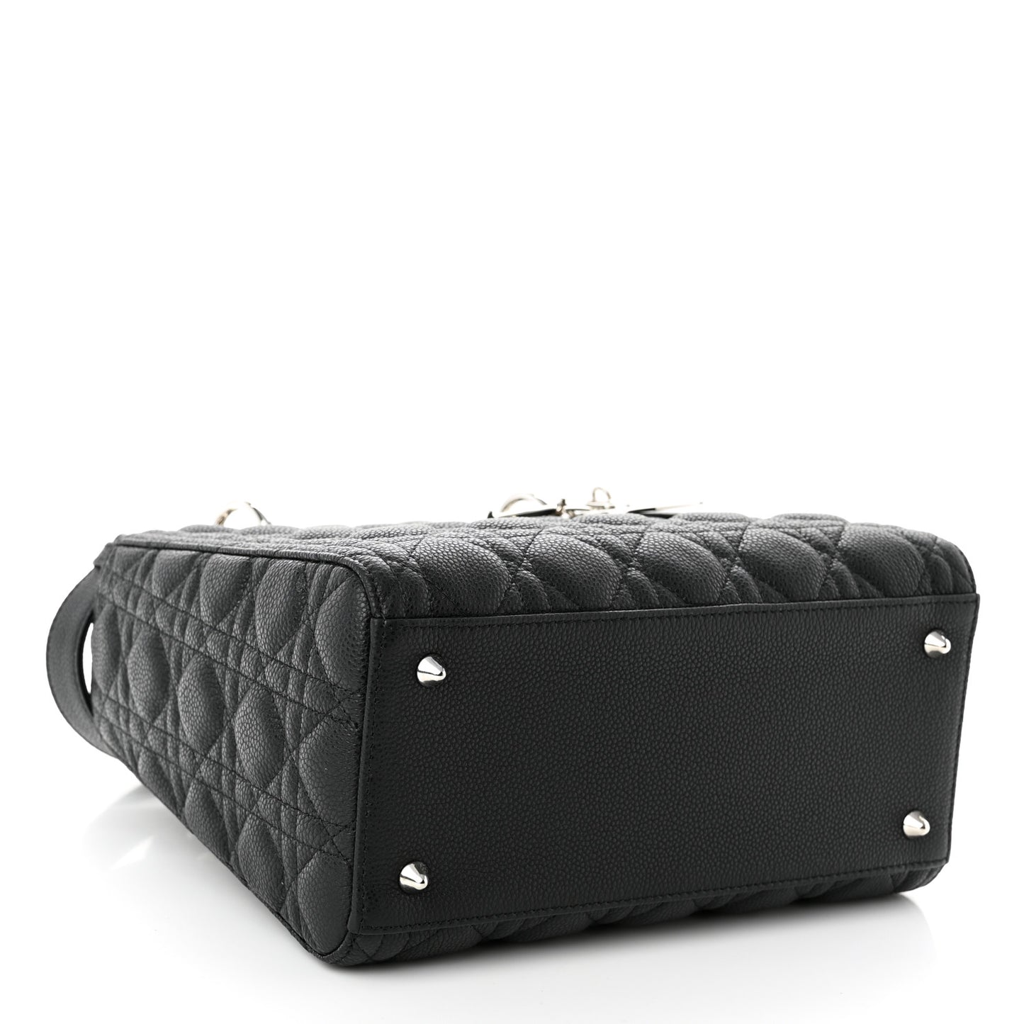 Grained Calfskin Cannage Medium Lady Dior Black