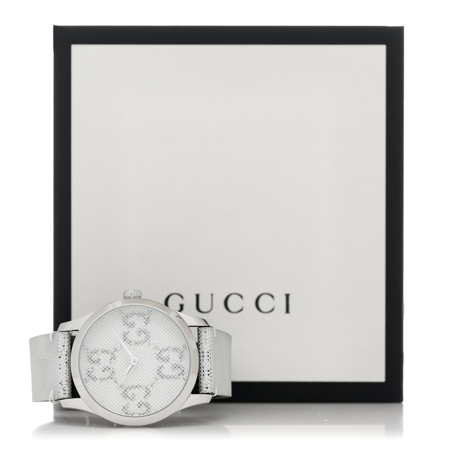 Gucci Stainless Steel Calfskin 38mm G-Timeless GG Hologram Quartz Watch 5 of 5
