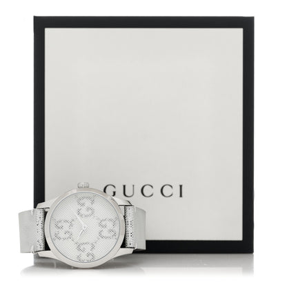 Gucci Stainless Steel Calfskin 38mm G-Timeless GG Hologram Quartz Watch 5 of 5