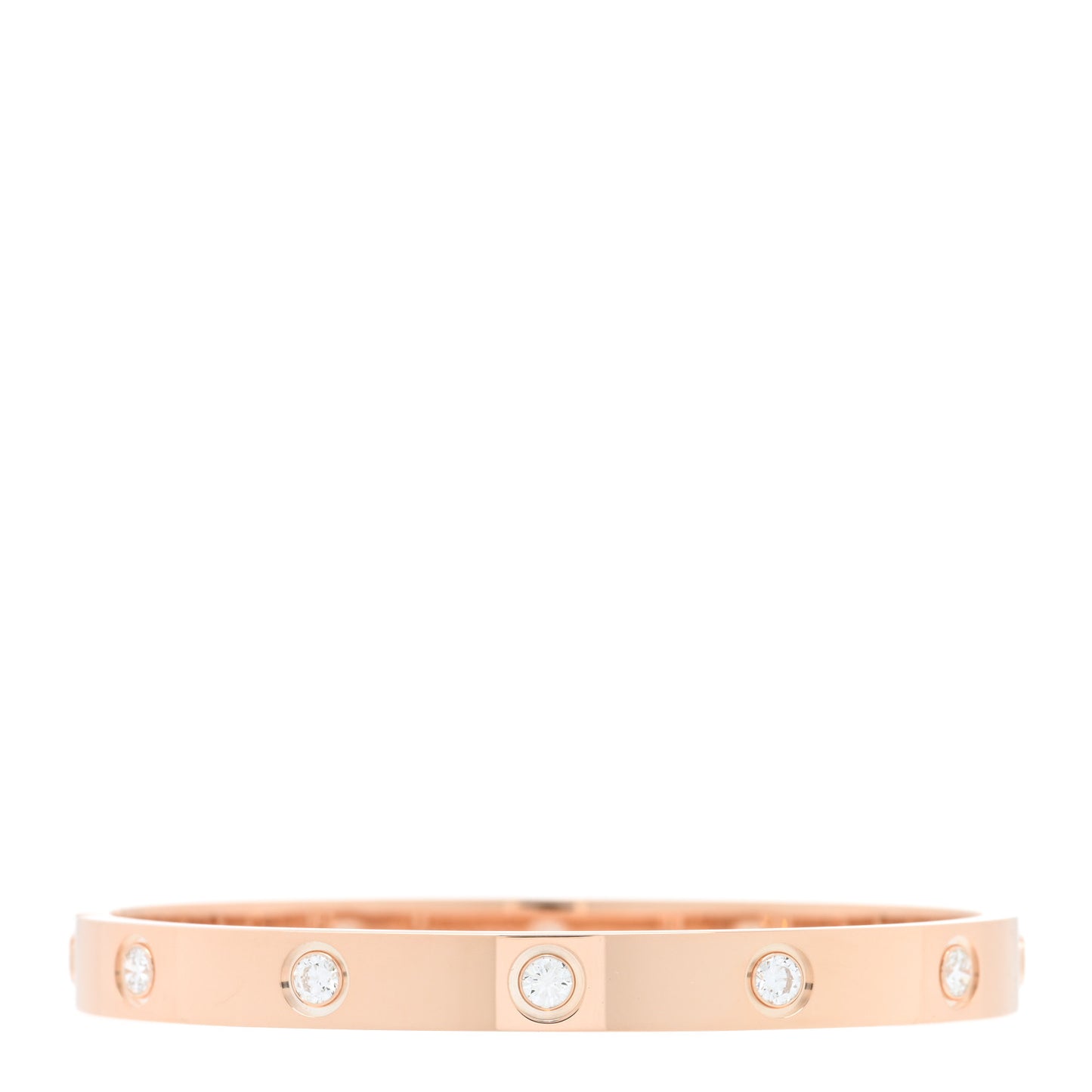 18K Pink Gold 10 Diamond LOVE Bracelet 16