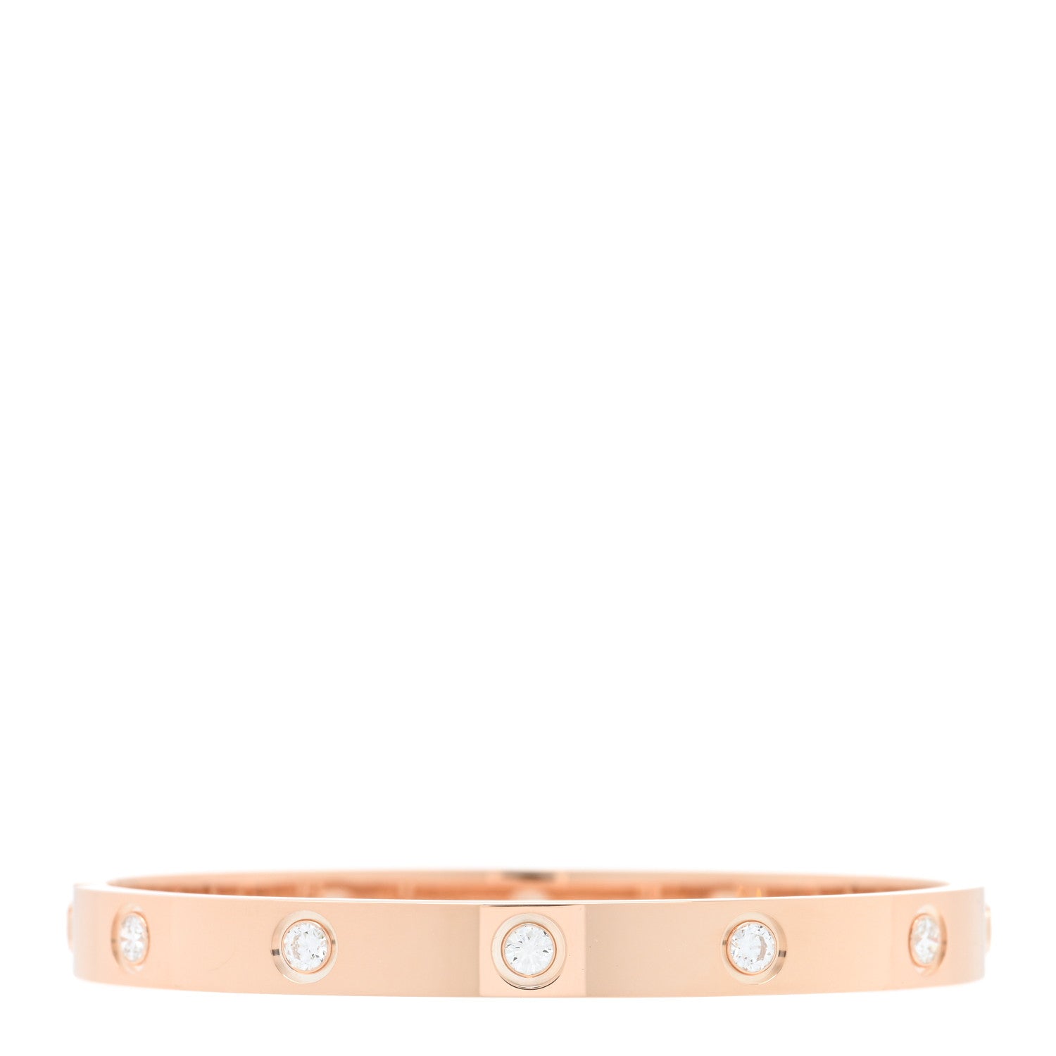 Cartier 18K Pink Gold 10 Diamond LOVE Bracelet 16 1 of 7
