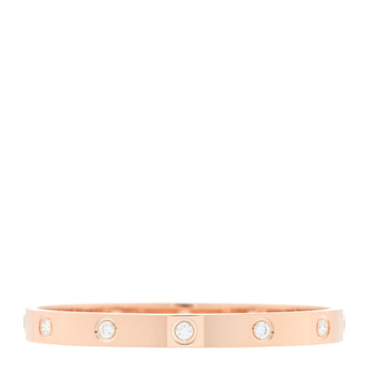 Cartier 18K Pink Gold 10 Diamond LOVE Bracelet 16 1 of 7